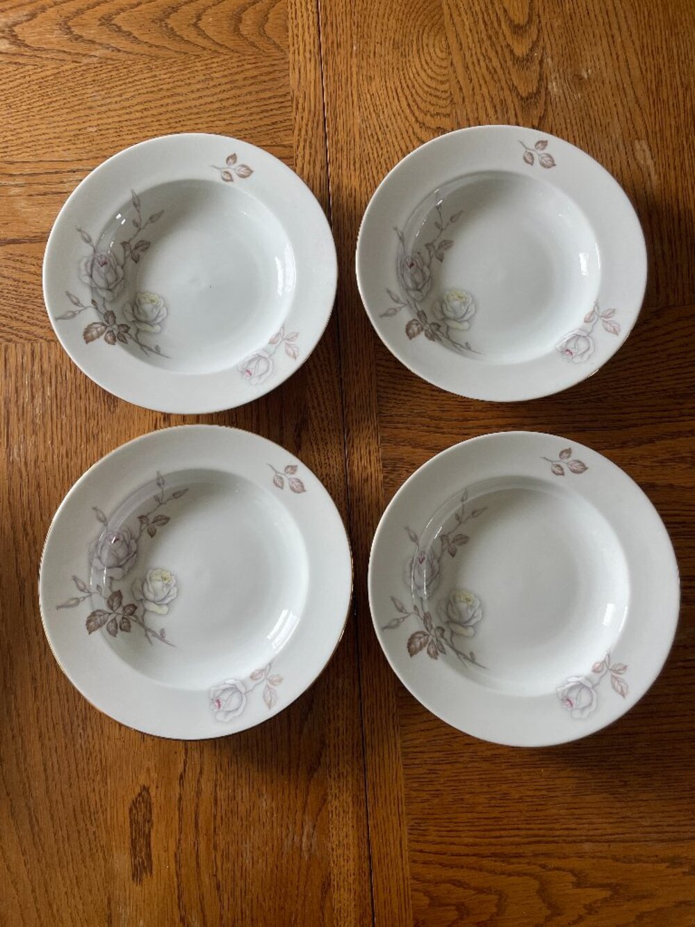 Set 4 Sweetheart Rose BOWLS Johann Haviland Bavaria Germany 8.25"